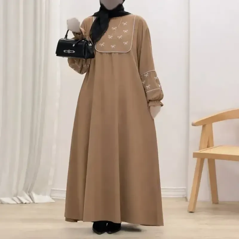 مانتو عبایی پاپیون الیزه درجه یک فری سایز رنگ مشکی و موکا