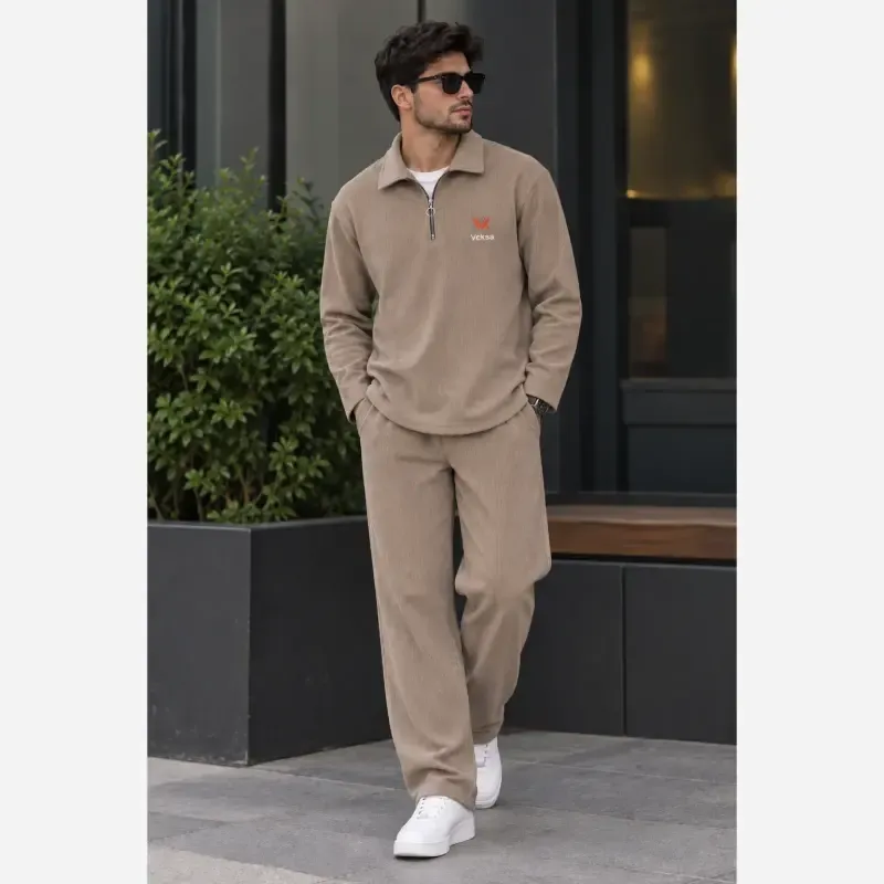 ست مردانه وکسا گلدوزی شده سایز بزرگ پارچه نرم و لطیف