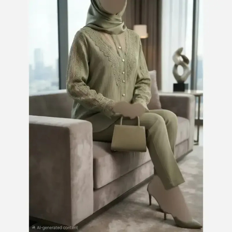 شومیز زنانه مدل آی تک جنس پارچه توکی سایز بزرگ