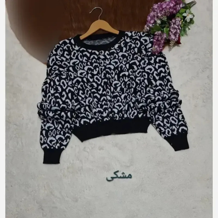 کراپ بافت پلنگی زنانه آکریل فری سایز