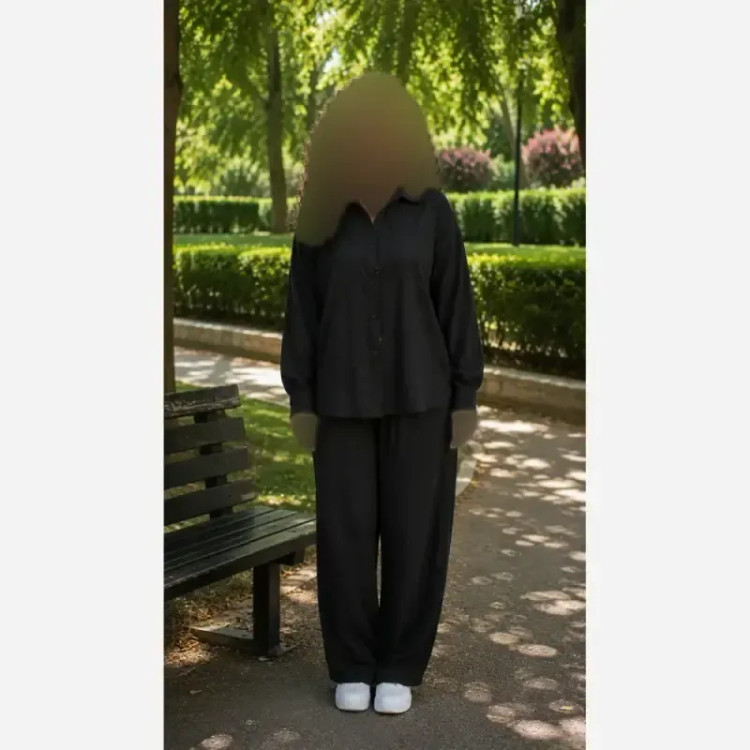 ست شومیز و شلوار زنانه جنس کوک دوزی