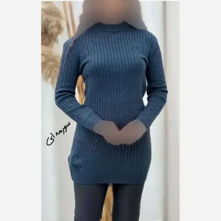 تونیک بافت گپ زنانه ماهلین فری سایز الیاف آکریلیک ترک قد 85 سانت