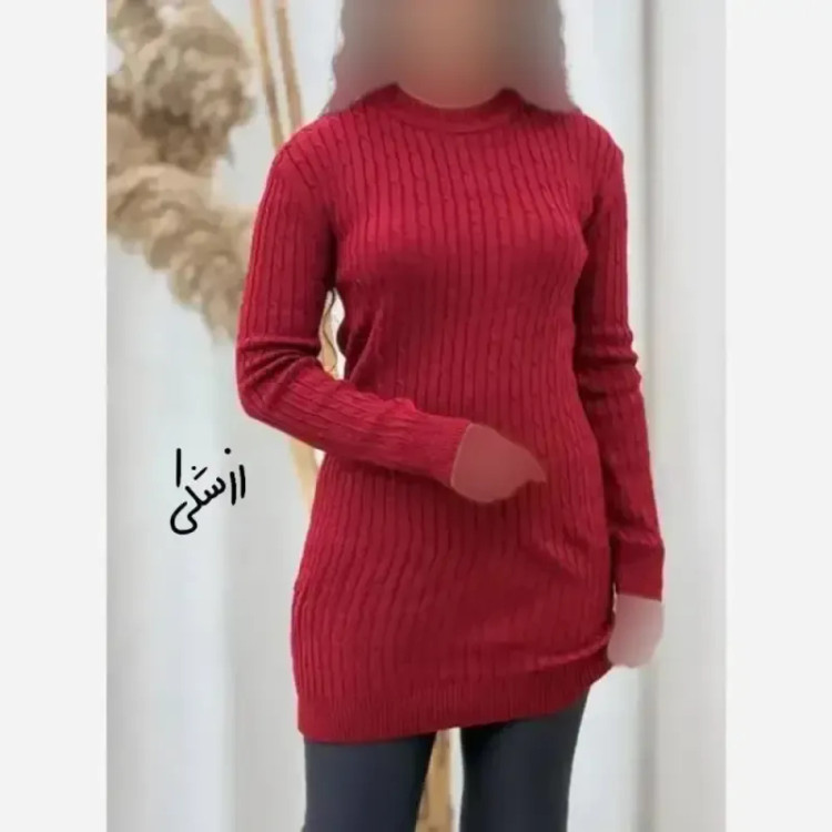 تونیک بافت گپ زنانه ماهلین فری سایز الیاف آکریلیک ترک قد 85 سانت