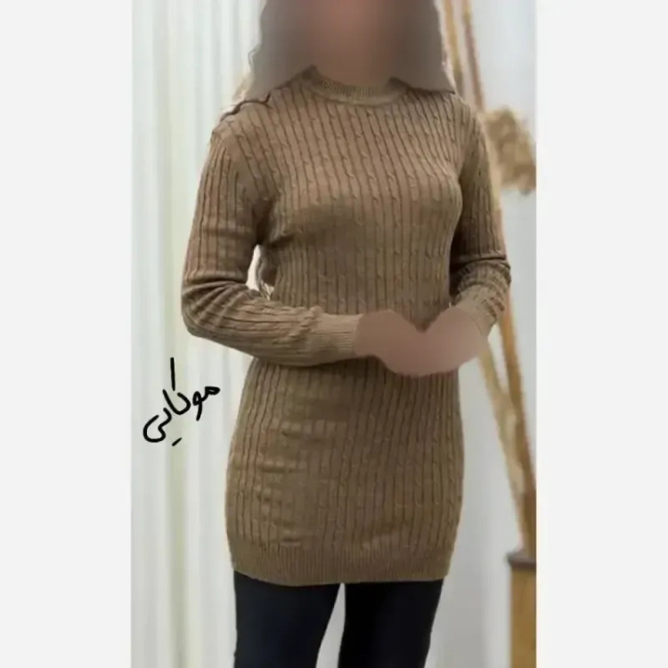 تونیک بافت گپ زنانه ماهلین فری سایز الیاف آکریلیک ترک قد 85 سانت