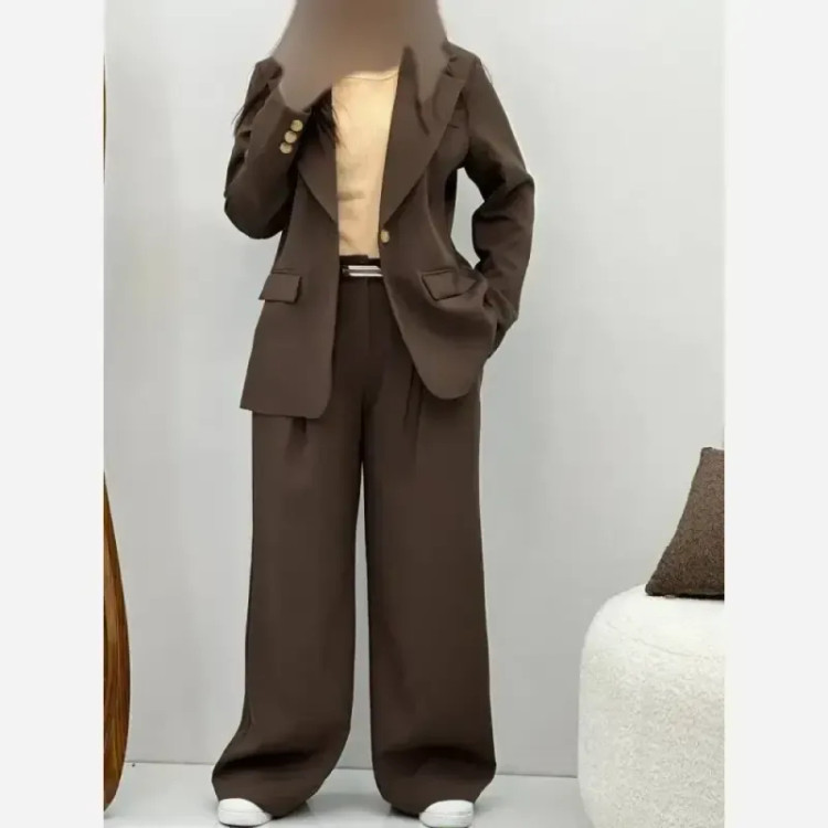 ست کت و شلوار زنانه مدل غزل جنس مازراتی دبل گرم بالا