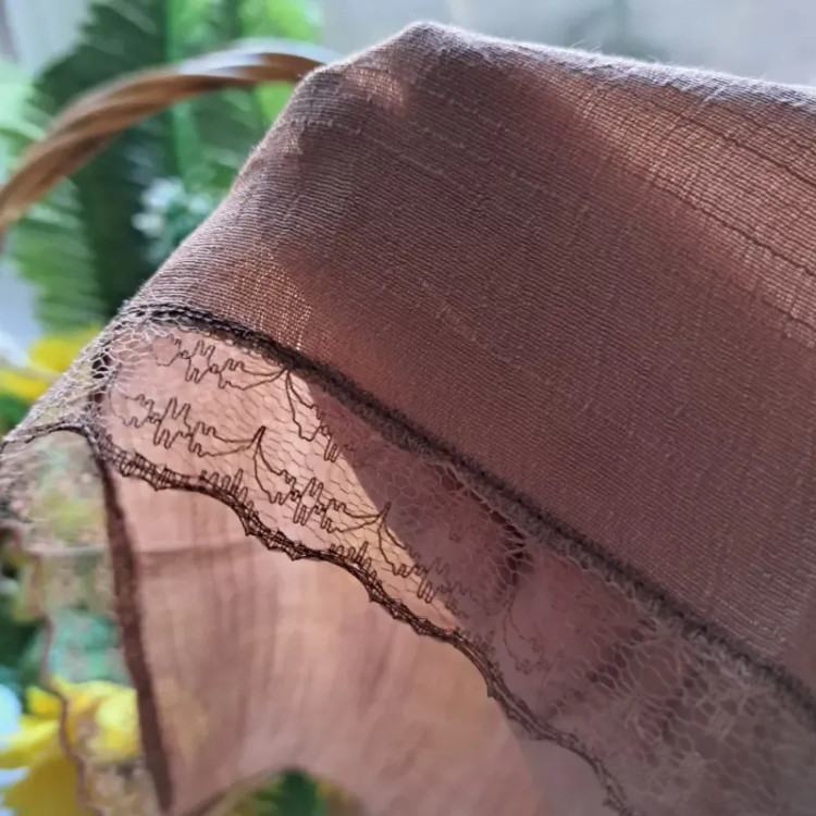 شال وال اسلپ مشکی سرمه ای نسکافه ای دور گیپور دوزی سایز 170 در 70 و 52 سانتی متر